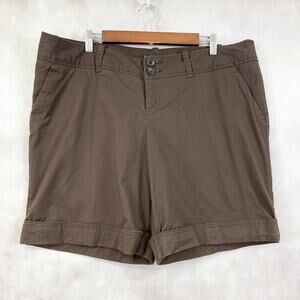 Mossimo Womens Shorts Sz 18‎ Chino Brown Minimalist Classic Beach Summer Outdoor